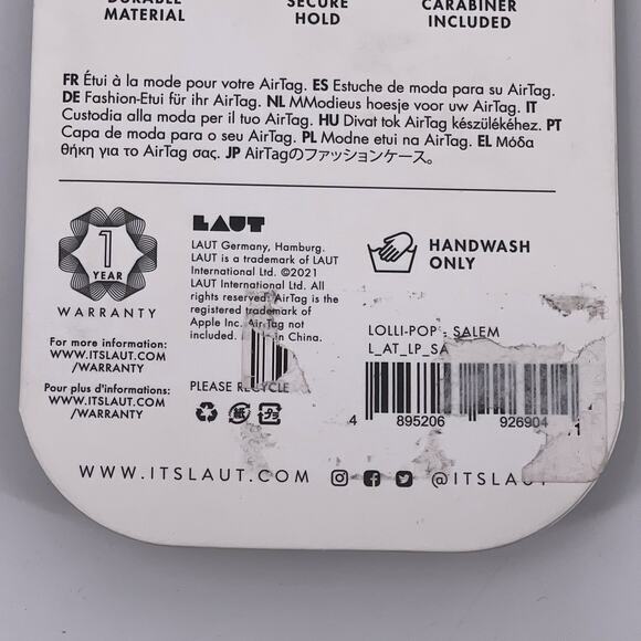 LAUT Black Cat AirTag Case Lolli-Pop Salem Durable Secure with Carabiner NWT - Picture 8 of 9